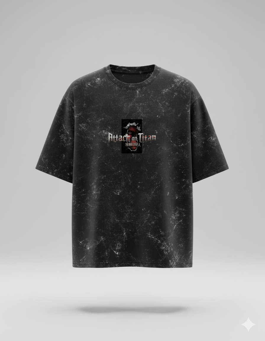 WRN - Eren Yeager Unisex Acid Washed Oversized Tee