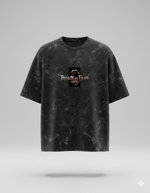 WRN - Eren Yeager Unisex Acid Washed Oversized Tee